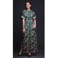 thumbnail image 4 of Bimba Robe Longue Maxi en Rayonne Imprimée de Baies Rouges et d'Oiseaux Bulbes pour Femmes avec Fente Latérale - Xxx-Grand, 4 of 6