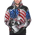 thumbnail image 4 of KLL Largemouth Bass Fish in USA Print Mens Hoodie Long Sleeve Casual Pullover Hooded Sweatshirt Fashion Drawstring Hoodies with Pocket-Medium, 4 of 6