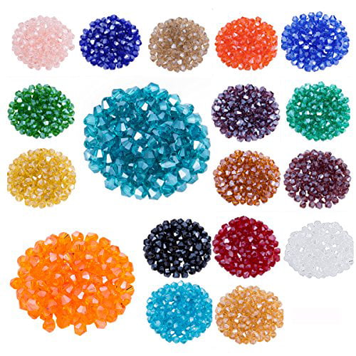 4mm Bingcute 1000pcs 4mm Faceted Crystal Bicone Glass Beads For Jewelry Making
