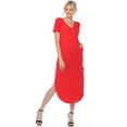 thumbnail image 1 of White Mark Women's Short Sleeve V-neck Maxi Dress, 1 of 6