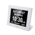 thumbnail image 1 of YUANOU Grande Horloge pour Démence 8 Pouces Calendrier Numérique Horloges Jour Réveil à DEL Mural (Blanc 7 Pouces) Prise UK, 1 of 7
