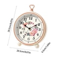 thumbnail image 2 of Vintage Floral Alarm Clock, Silent Non Ticking Small Desk Clock With Handle, For Bedroom, Office And Modern Home Interior Decor, 2 of 6