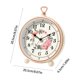 thumbnail image 3 of Reloj despertador vintage con diseño floral, silencioso y sin tictac | Pequeño reloj de escritorio con asa para dormitorio, oficina y decoración del hogar | Reloj de mesa analógico de cuarzo compacto, 3 of 6
