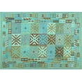 thumbnail image 1 of Ahgly Company Indoor Rectangle Abstract Light Blue Contemporary Area Rugs, 5' x 7', 1 of 4