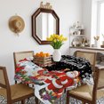 thumbnail image 3 of Black Christmas Table Cloth Waterproof Tablecloths, Xmas Snowman Santa Elk Winter Snowflake Tablecloth Dining Table Cover for Kitchen Party Tabletop Outdoor, Square Tablecloth 54x54 Inch, 3 of 9