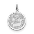 thumbnail image 1 of Sterling Silver Rhodium-plated Happy Birthday Disc Charm QC347 (23mm x 16mm), 1 of 2