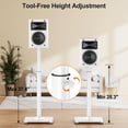 thumbnail image 2 of Soportes de altavoz universales ELIVED, regulables en altura entre 28 y 95 cm, color blanco, 2 of 8