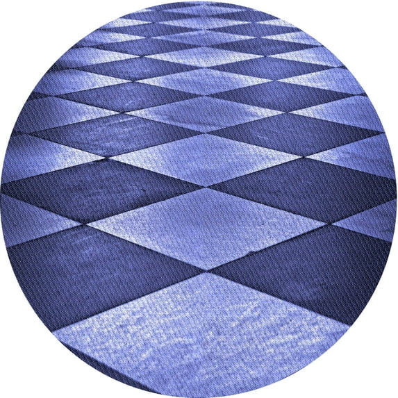 Ahgly Company Indoor Round Patterned Sky Blue Dress Blue Area Rugs, 5' Round
