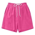 thumbnail image 6 of WAYUTE Womens Shorts Casual High Waist Loose Thin Breathable Solid Color Summer Shorts with Drawstring and Pockets Beach Outdoor,Hot Pink,2XL, 6 of 7