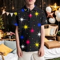 thumbnail image 2 of SGMVNU Boys Button Down Tops Blouse Boys Tops Size 8 Dressy Casual Short Sleeve Tees Lapel Collar Printed Holiday Shirts Kids Spring Summer Clothes(Size 5-6 Years,Black#2), 2 of 4