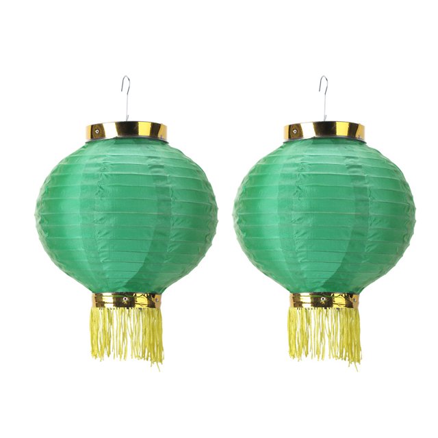 Kuymtek 2 uds bola de linterna redonda china decoración colgante de boda de Año Nuevo (B verde) Kuymtek Iluminación del hogar multifuncional