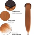 thumbnail image 4 of Benehair Clip in Hair Extensions as Human Drawstring Yaki Ponytail Real Long Thick Hair Piece for Woman Light Auburn, 4 of 7