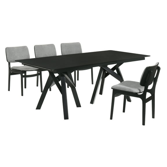 Cortina Lima 5 Piece Black Dining Set