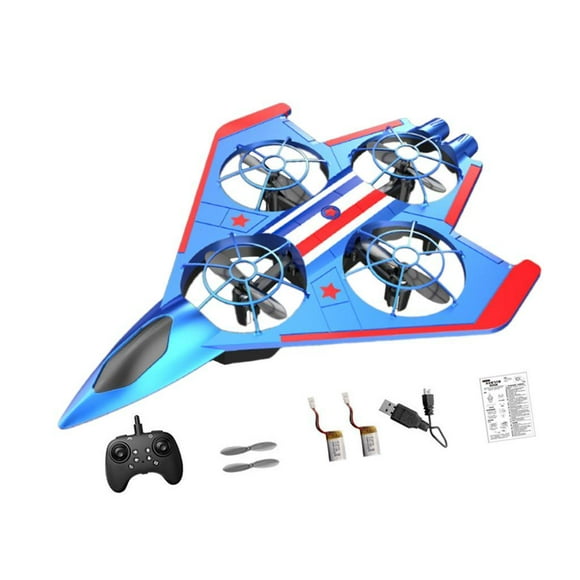 Avión RC con giro de 360 degree, portátil, para acrobacias y control remoto, ideal para principiantes. Batería Azul Roja 2
