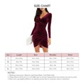thumbnail image 3 of Slim Short Dress Long Sleeve Bodycon Women Short Dress V Neck For Party ANGGREK Ropa, 3 of 6