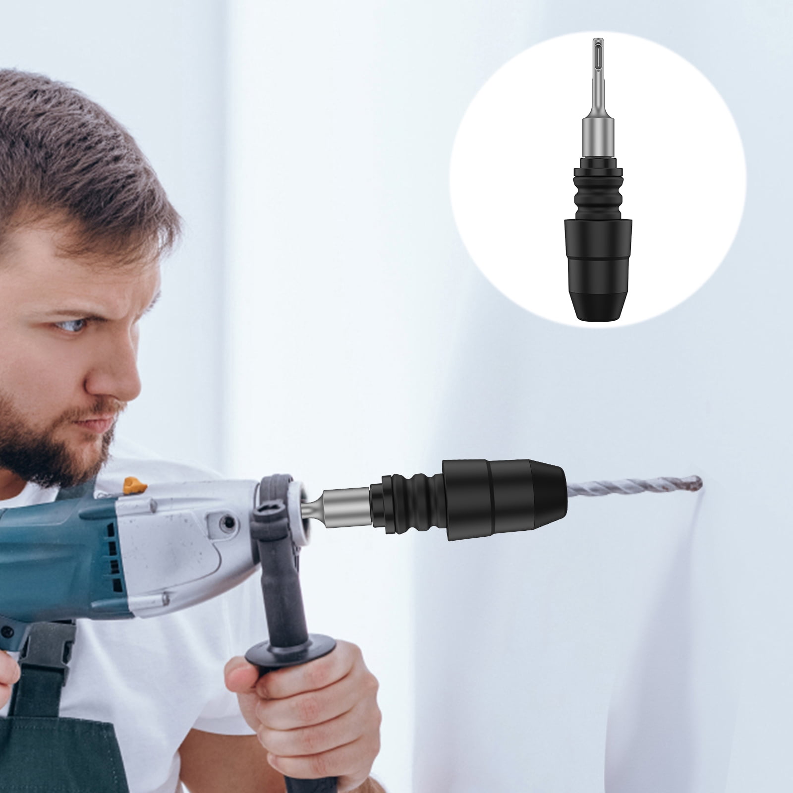 SDS Plus to SDS Max Adapter Alloy Steel Rotary Hammer Drill Chuck Adapter Multipurpose Drill Quick Change Converter for Building Construction Road Maintenance