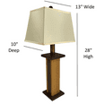 thumbnail image 4 of Rustic Farmhouse Battery-Powered Rough Sawn Timber Frame Table Lamp, 28" Tall, Cordless, Indoor, 3 Stage Dimmer + Auto-off Timer for Living Room, Bedroom, Entryway, Cabin Décor, 4 of 5