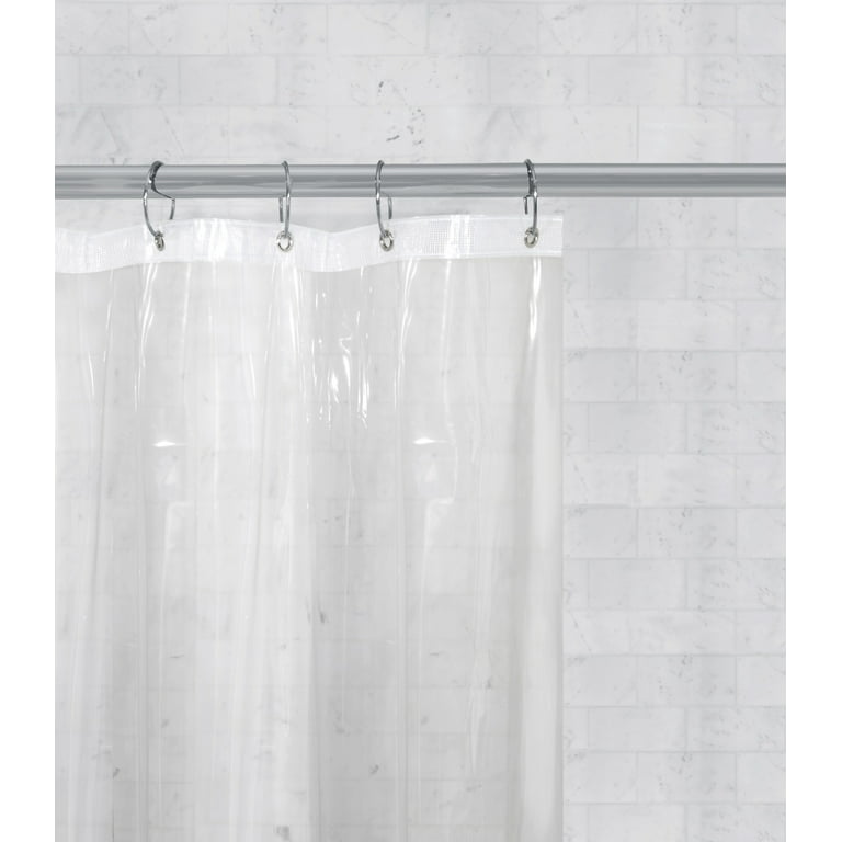 Dainty Home PEVA 72 in. W x 70 in. L in Clear Clear Shower Curtain with  Magnets White Shower Curtain Waterproof Shower Curtain Liner 6GSLCL - The  Home Depot