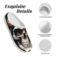 thumbnail image 5 of Picia Bow Flower Skull for Women's Lamb-hug Comfy Fleece House Slippers Memory Foam, Slip-on House Shoes Indoor Outdoor-37/38, 5 of 7