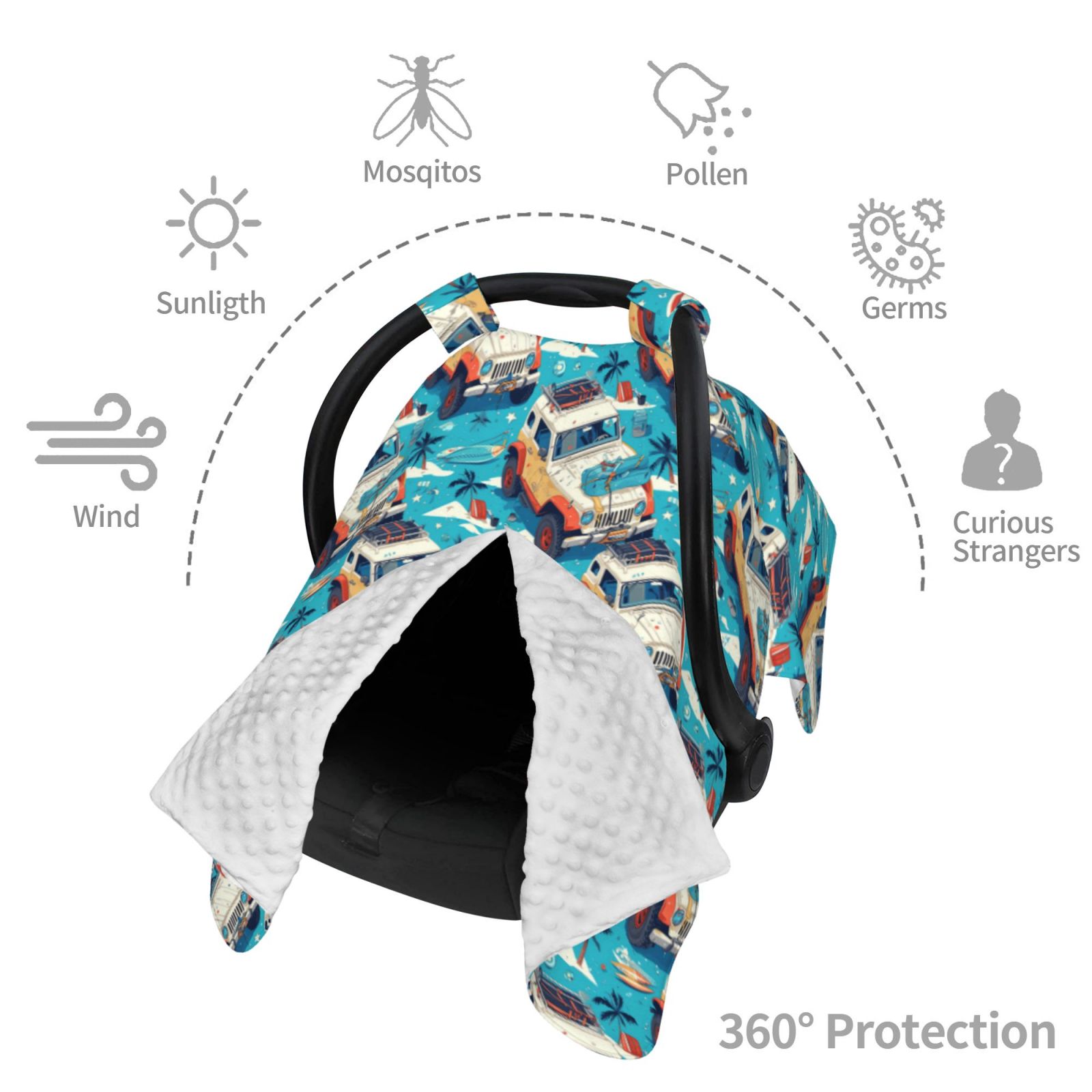 Car Seat Cover Baby - coconut tree travel SUV Breathable Infant Car Seat Cover for Baby Carseat, Lightweight Comfort Baby Essentials Must Haves Newborn Stuff for Girl Boy
