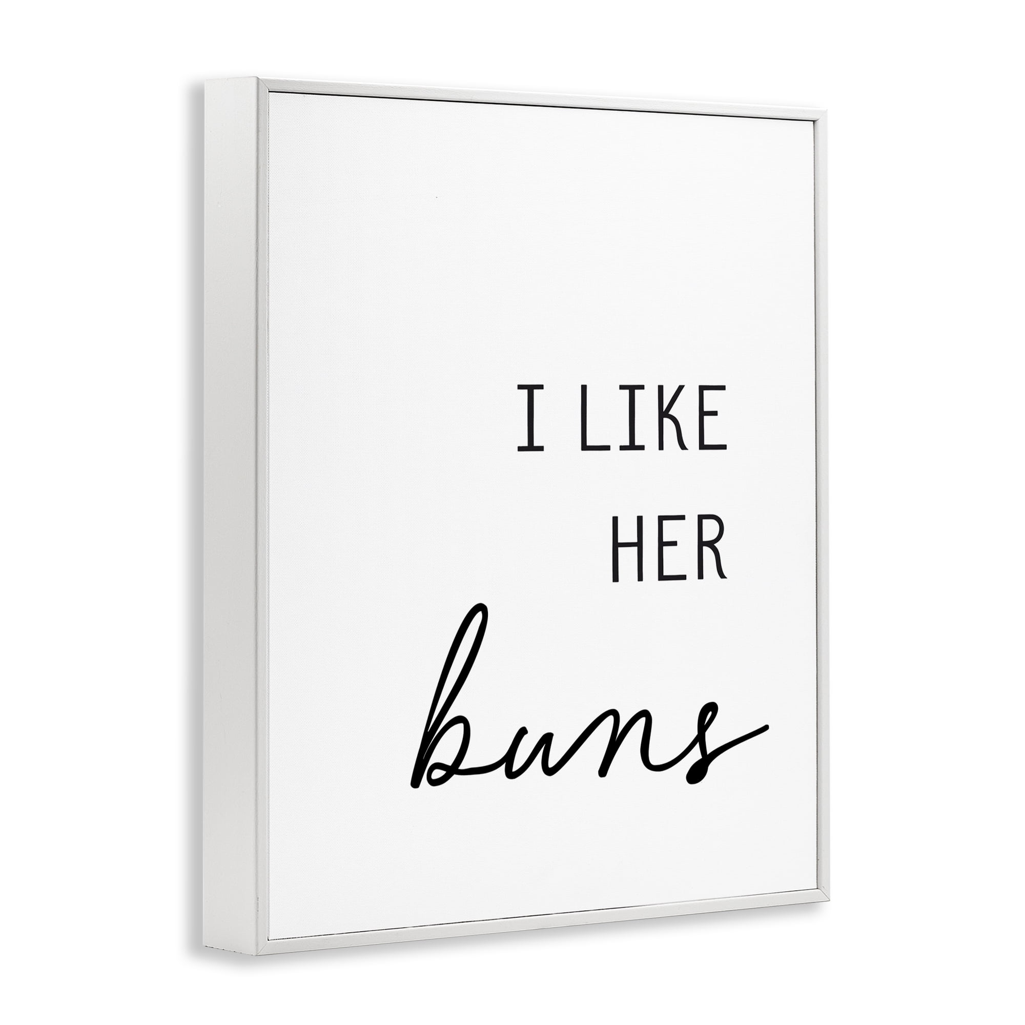 Like Her Buns White Framed Giclee Art, design by Lettered and Lined