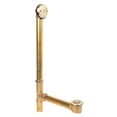 thumbnail image 4 of Fine Fixtures Bathtub Shower Drain - 20 Gauge Brass Tubing, Trip Lever Overflow Assembly Tub Drain Kit - Satin Brass, 4 of 10