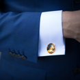 thumbnail image 4 of Tangerine Men Cufflink Set for Business Attire, Made of Stainless Steel, Ideal for Formal Occasions, 4 of 6