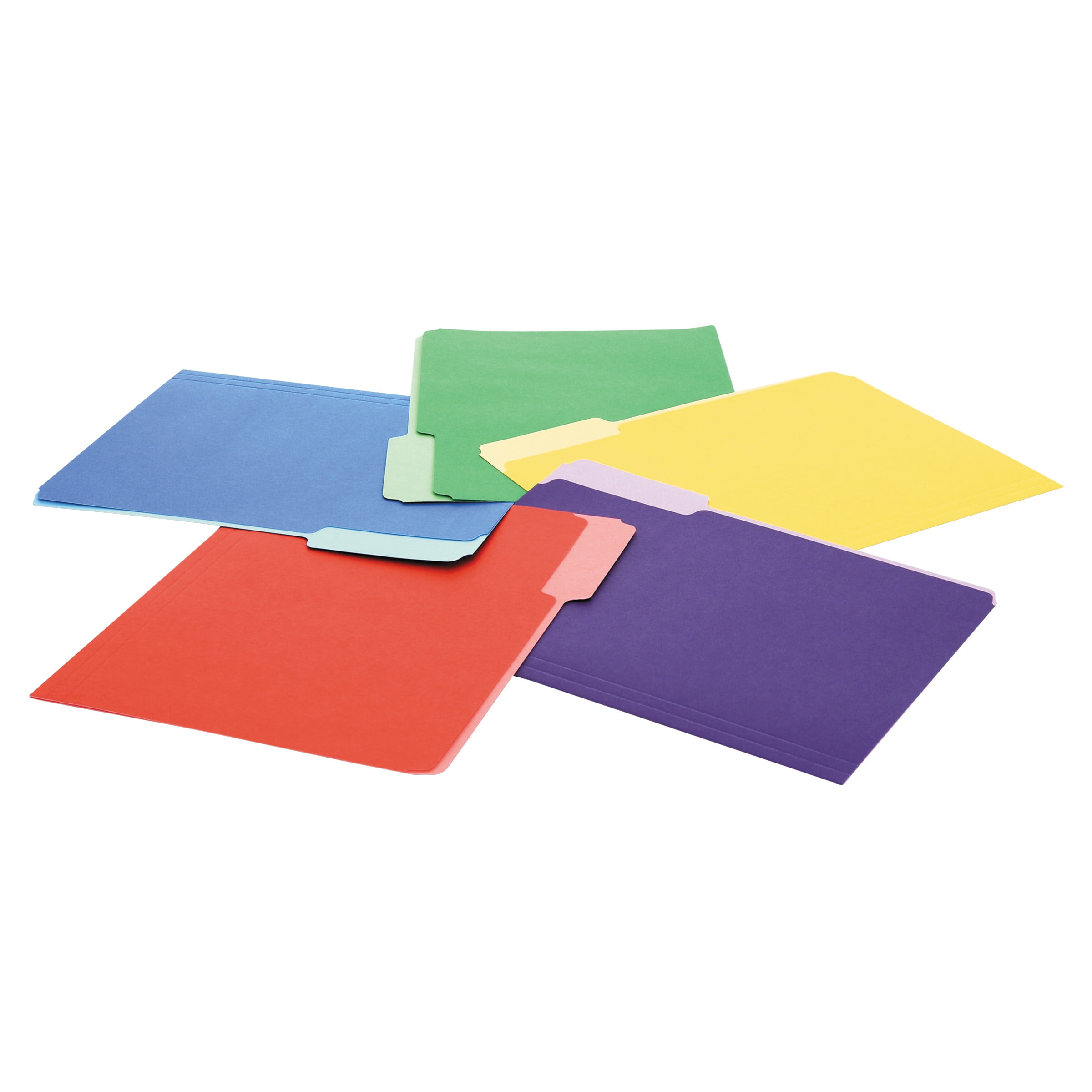 Universal Deluxe Colored Top Tab File Folders, 1/3-Cut Tabs, Letter Size, Assorted, 100/Box -UNV10506