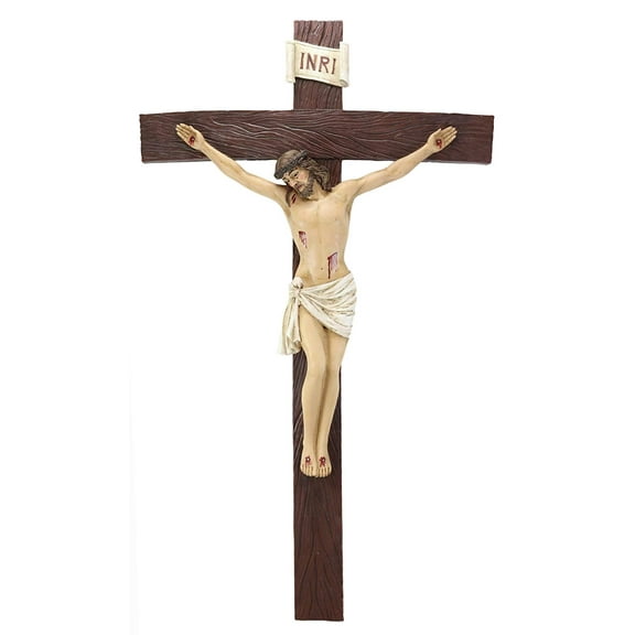 Ebros Large 30" Tall INRI Jesus Christ On The Cross Wall Hanging Crucifix Plaque