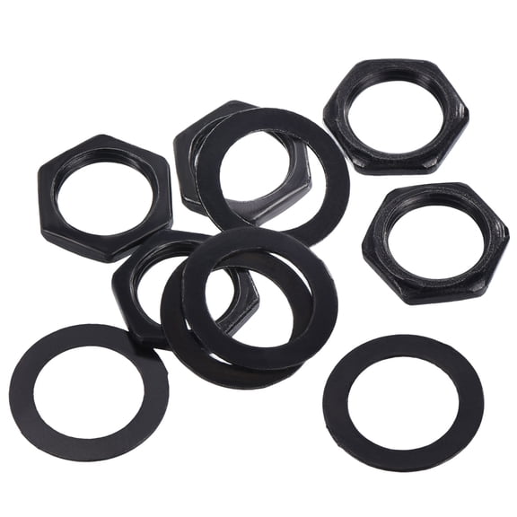 5 Set Guitar Nut and Washers M9 Guitar Input Output Jack Socket Nut Black for Guitar, Bass