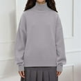 thumbnail image 2 of uikmnh Fall Sweaters Oversized Turtleneck Sweater Soft Knit Pullover Top Warm Winter Casual Blouse Cozy Fall Fashion Outerwear Cute Sweaters Size:L, 2 of 4