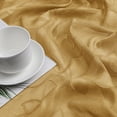 thumbnail image 5 of OVZME Darla Gold Sheer Curtains 45 Inch Length, Jacquard Leaf Light Filtering Short Drapes with Rod Pocket, Farmhouse Style for Cafe/Bedroom/Living Room, 28x45, 2 Panels, 5 of 7
