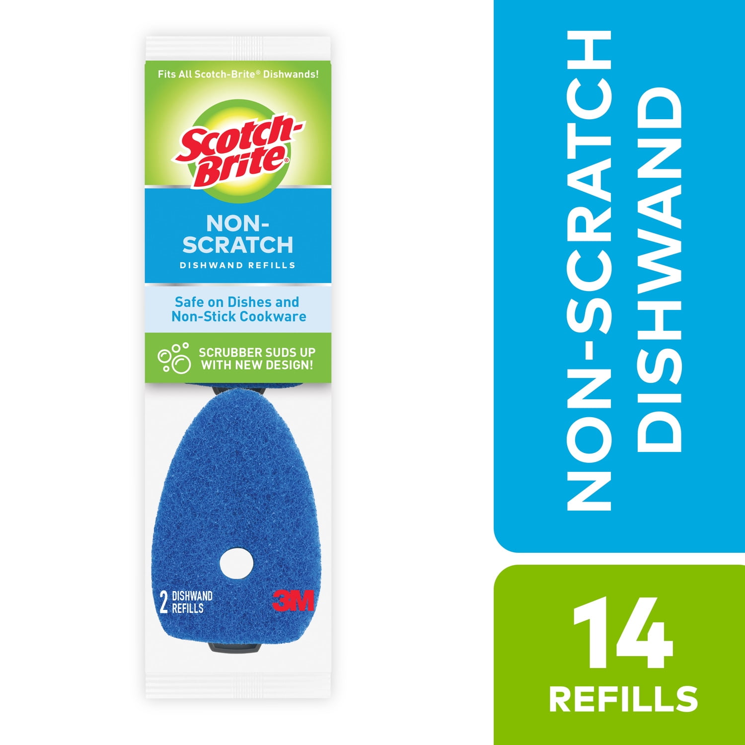 ScotchBrite Dishwand Refill Heads, 14 Count, NonScratch, Value Pack