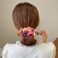 thumbnail image 4 of Vivid No Wither Hair Comb Non-slip Density Teeth Artificial Flower Leaves Decor Hair Stick Hair Accessories, 4 of 8