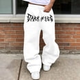 thumbnail image 1 of Men's Casual Pants with Gothic Print Drawstring Design for Everyday Wear Streetstyle Trousers with Comfortable Fit and Dark, 1 of 3