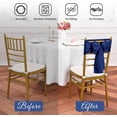 thumbnail image 3 of 120 PCS Satin Chair Sashes Navy Blue Shiny Chair Ribbon Ties Back Bows Designed Sashes Universal Chair Cover for Wedding Reception Gathering Birthday Party Banquet Restaurant Chair Decor (7x78inch), 3 of 16