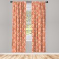 thumbnail image 3 of Ambesonne Floral Curtains, Pastel Chamomiles Leaves Art, Pair of 28"x84", Dark Peach Pastel Yellow, 3 of 5