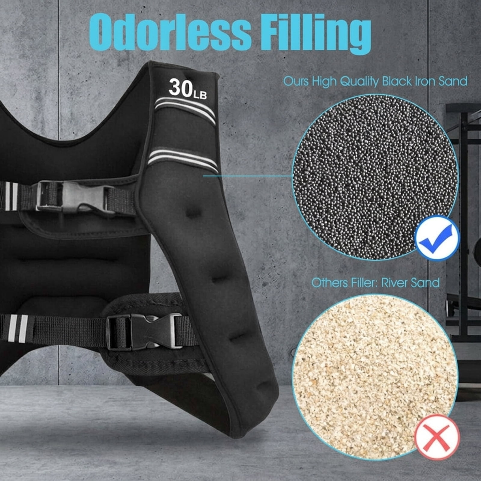 Airfind Adjustable Weighted Vest with Removable Pockets for Strength and Endurance Workouts for Men and Women, Black