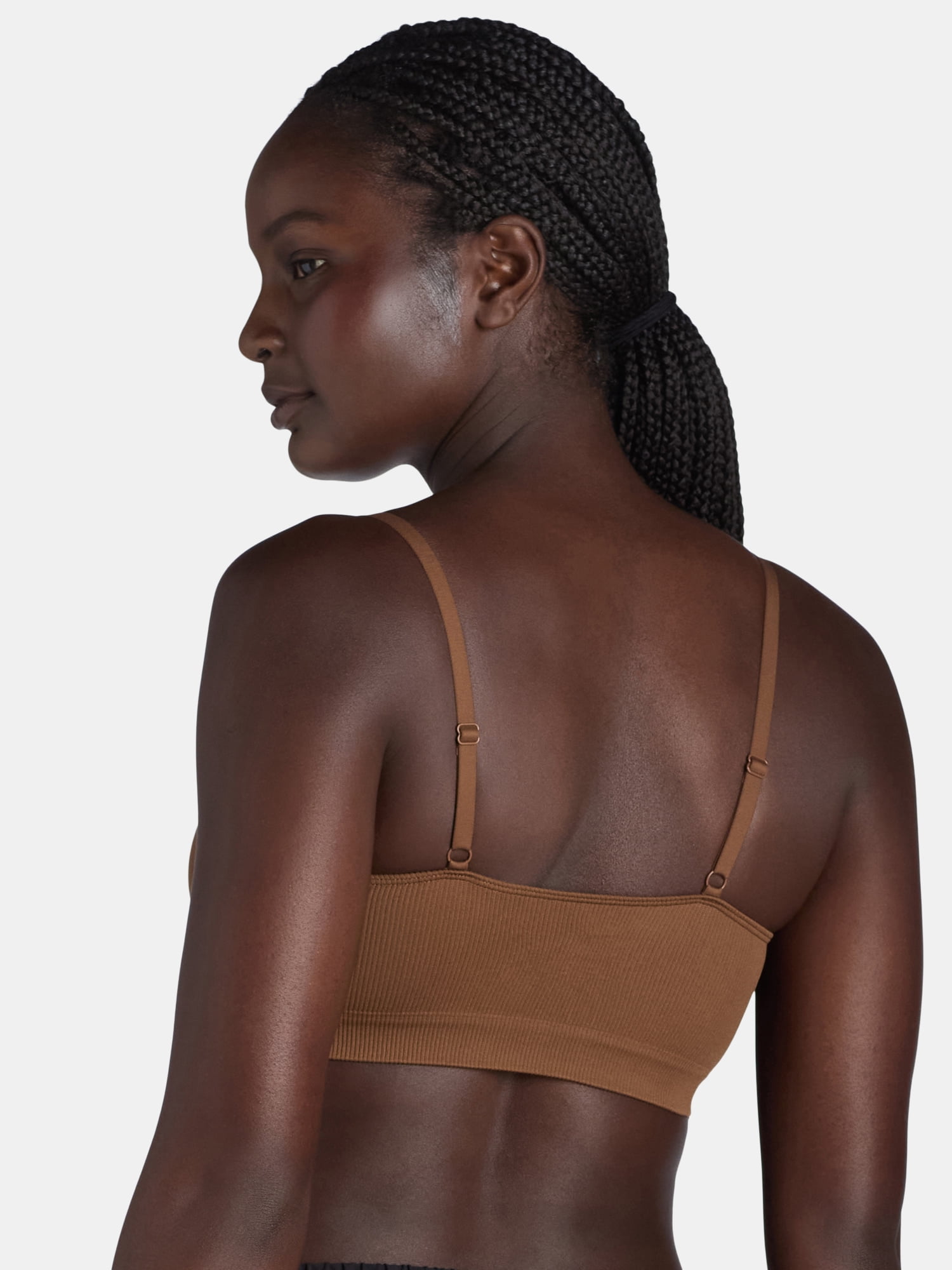 No Boundaries Seamless Ribbed Cami Bralette, Women’s and Women’s Plus, Sizes XS-3XL