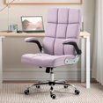 thumbnail image 4 of BUPPLEE Executive Office Chair Velvet Ergonomic Style, Swivel Flip-Up Arms, 4 of 9