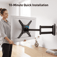 thumbnail image 6 of MountFTV Full Motion Long Arm TV Mount for 32-65" TVs, Corner TV Mount with 30" Extension, Up to 99 lbs, Max 400x400mm, TV Wall Mount with Articulating Swivel Tilt Single Stud, 6 of 9
