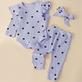 thumbnail image 2 of UAYOTSE Baby Girl Clothes Outfits Romper Pants Cute Bow Headband Hat Sets for Baby Girls,Sizes 0-3 Months, 2 of 6