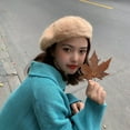 thumbnail image 2 of COCOpeaunt New Autumn Winter Korea Style Rabbit Hair Solid Lady Beret Hat Men Women Leisure Painter Hat Women Warm Beret, 2 of 6
