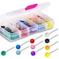 thumbnail image 2 of Push Pins 600-count Map Tacks Marking Pins 1/8-Inch Plastic Beads Head, 10 Colors, 2 of 5