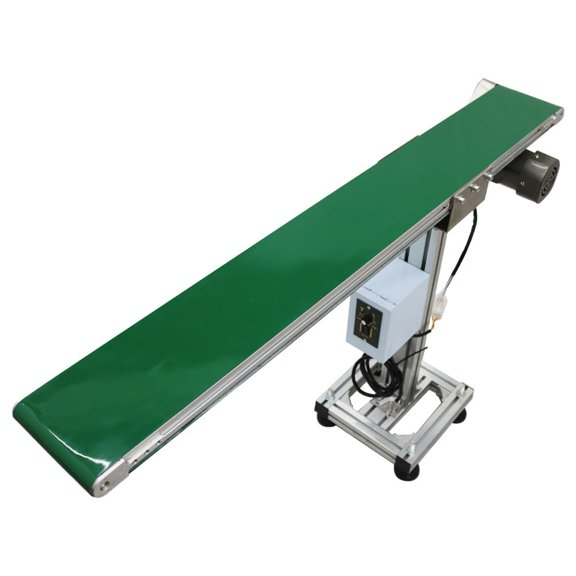 47*5.9" Electric Conveyor Belts Systems Industrial Transport Singel Row Leg Adjustable Speed Green