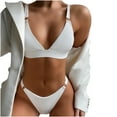 thumbnail image 5 of Bikinis for Women 2 Piece Filled Bra Swimwear Solid Color Fashion Comfortable Bathing Suits Set ﻿ ﻿, 5 of 6