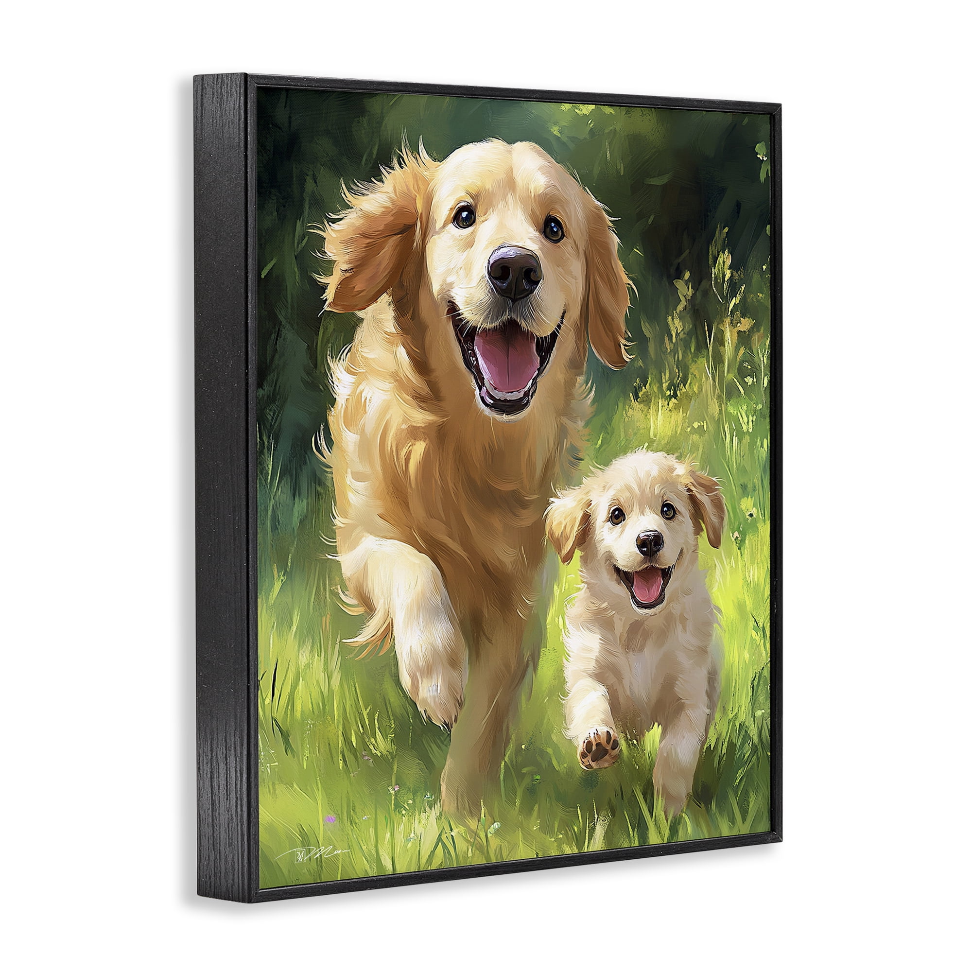 Father & Son Labrador Black Framed Giclee Art, design by Momart