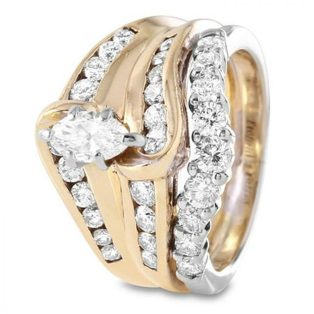 Ladies 1.25 Carat Diamond 14K Two Tone Gold Ring