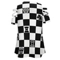 thumbnail image 5 of Chessboard Womens Summer V Neck Zipper Top Short Sleeve T Shirt Off Shoulder Top Casual Classy Loose Shirts, 5 of 7
