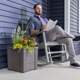thumbnail image 4 of Step2 Lakewood 16" Resin Dark Cedar Indoor Outdoor Planter 2 Pack, 4 of 4